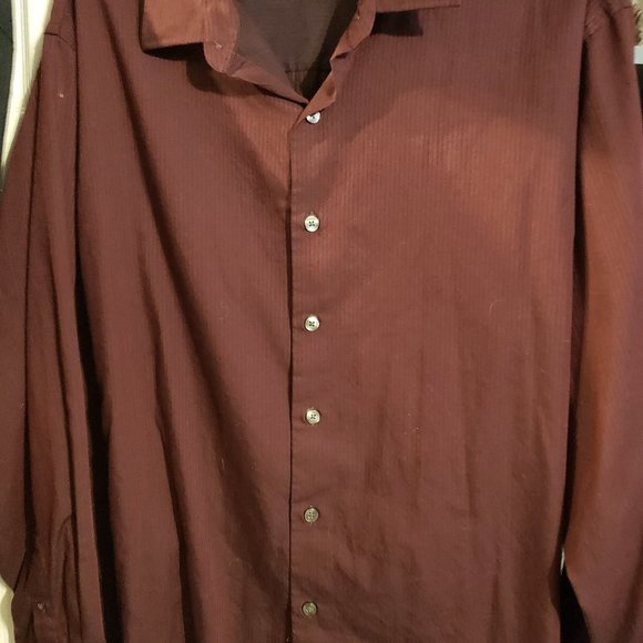 Van Heusen l/s men's 2X (19-19 1/2) burgundy - Picture 1 of 4